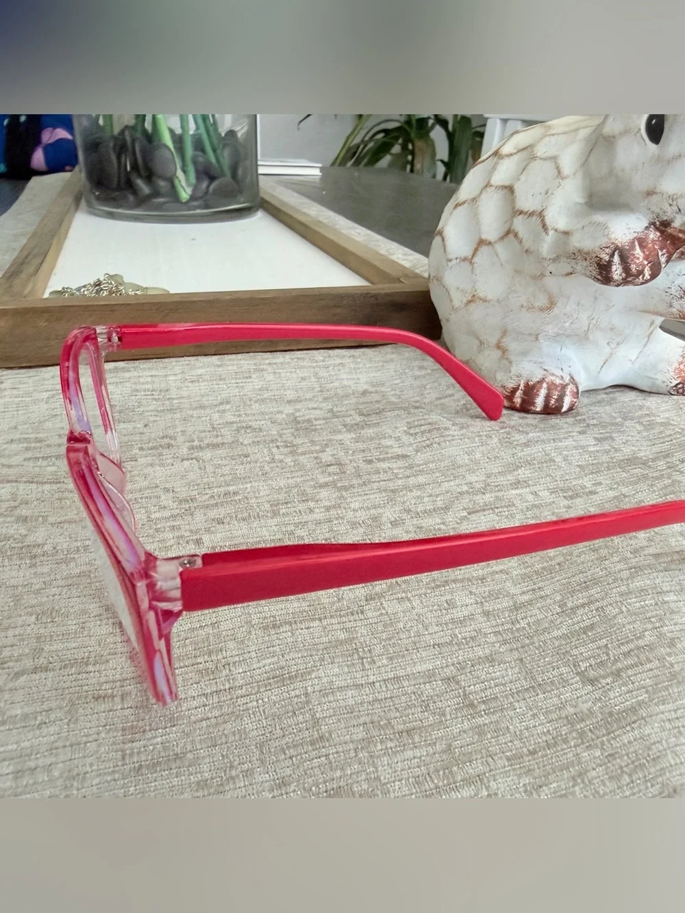 New! Trendy Raspberry Pink Gradient Two Toned Blue Light Blocking Glasses